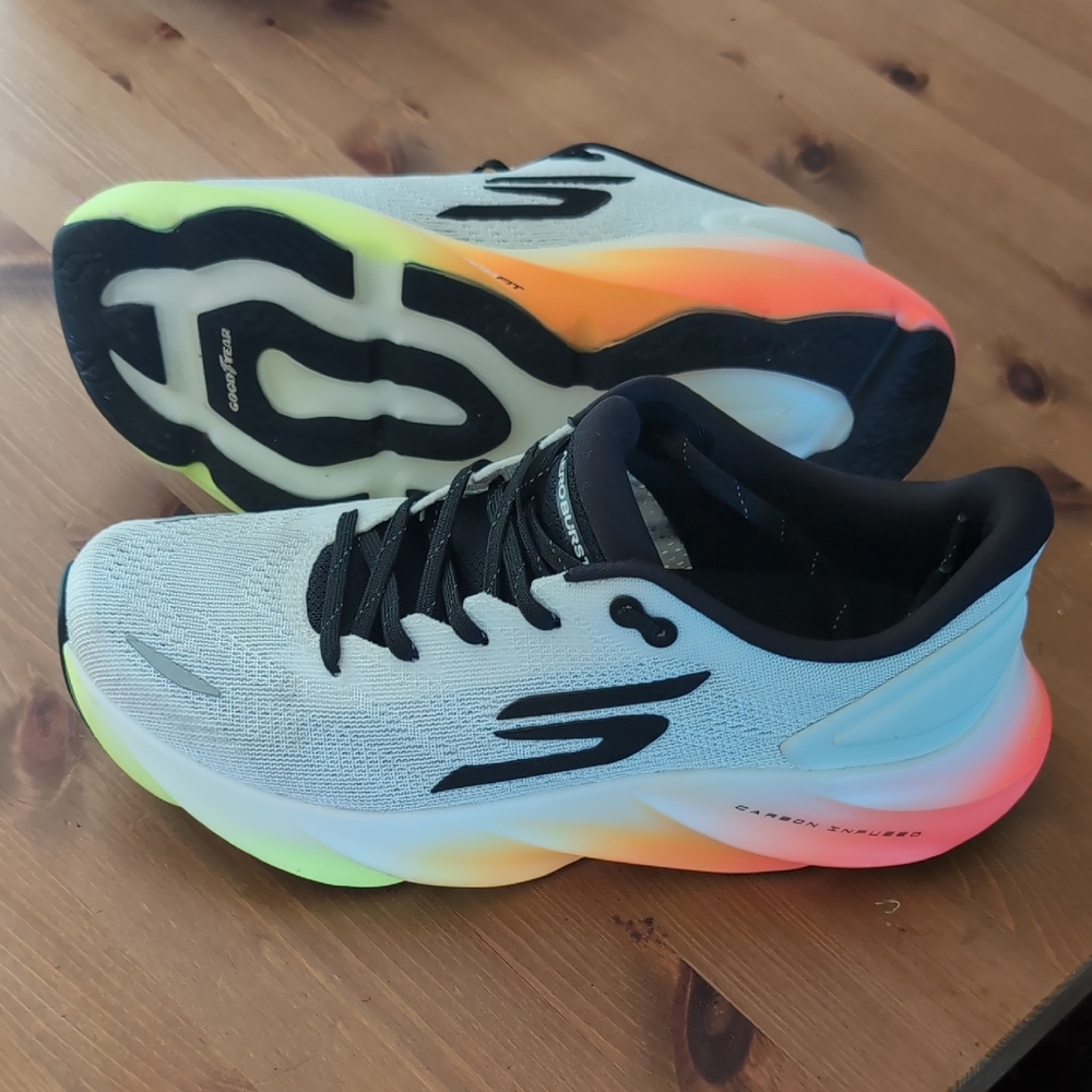 Skechers Neon and Black Athletic Shoes
